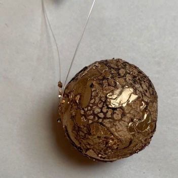 Flechten Kugel gold, mit Glitter